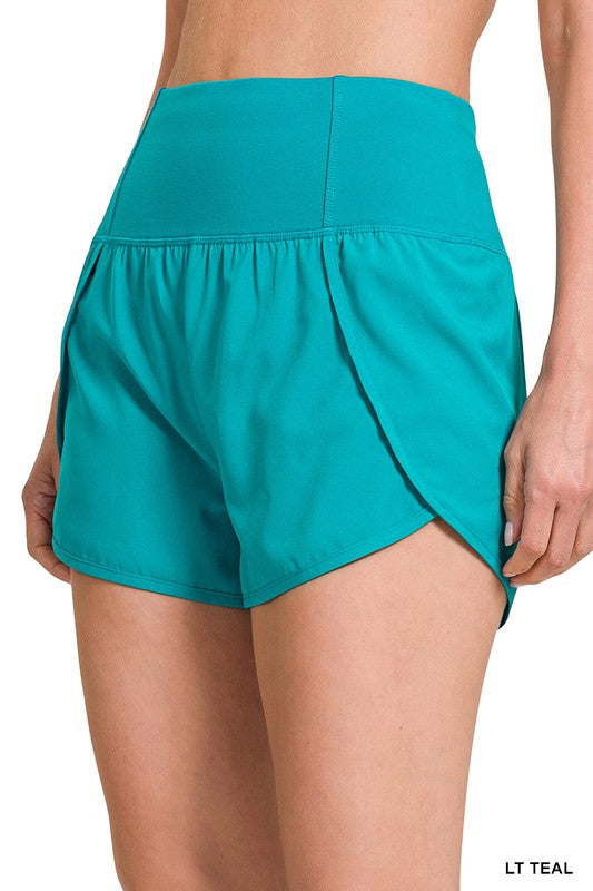 Light Teal High Waisted Running Shorts