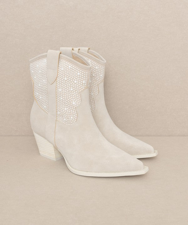 Cannes - Pearl Studded Western Boots