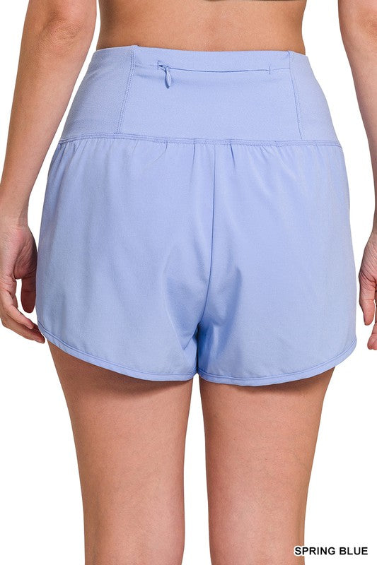 Light Teal High Waisted Running Shorts