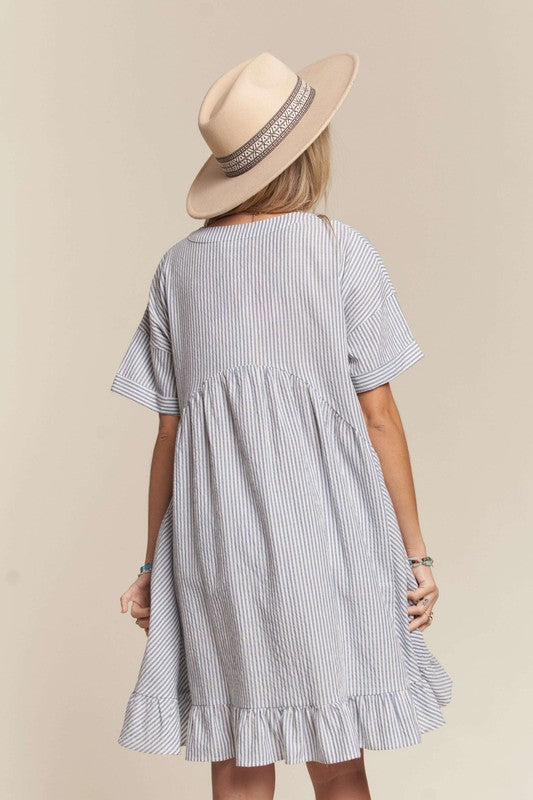 Striped Oversized Babydoll Dress