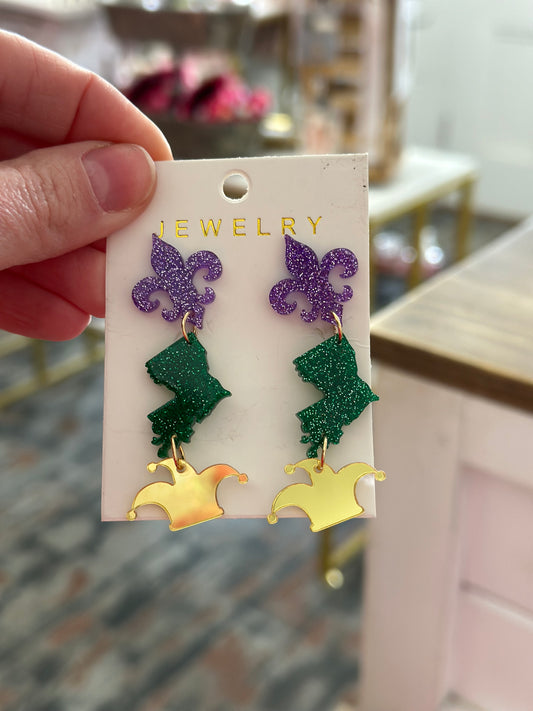 Mardi Gras Earrings