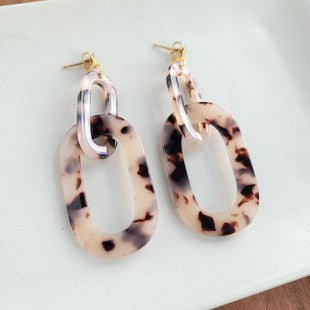 Chrissy Earrings-Blonde Tortoise