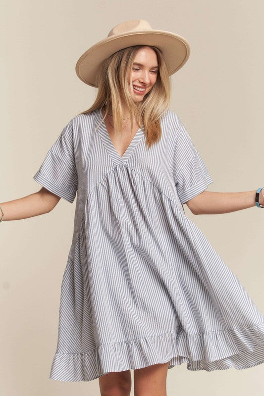 Striped Oversized Babydoll Dress