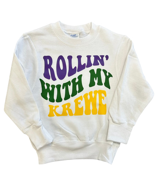 Youth Mardi Gras “Rollin’ with my Krewe” Sweatshirt