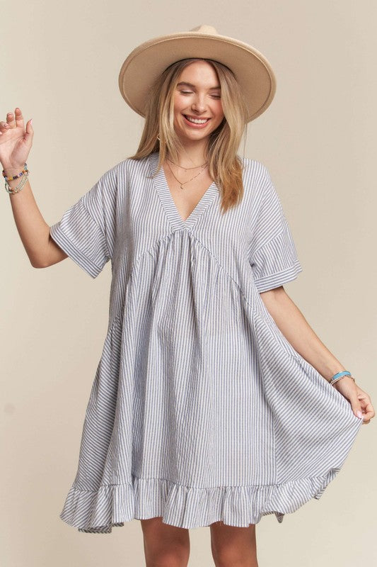 Striped Oversized Babydoll Dress