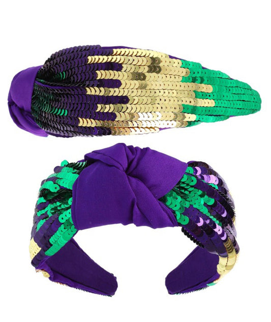 Mardi Gras Tri-Color Headband