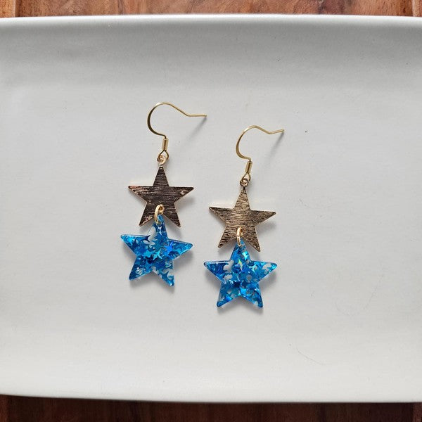 Blue Starry Earrings