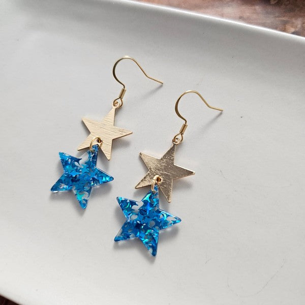 Blue Starry Earrings