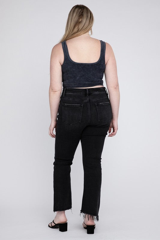 VERVET Plus Size High Rise Crop Flare Jeans