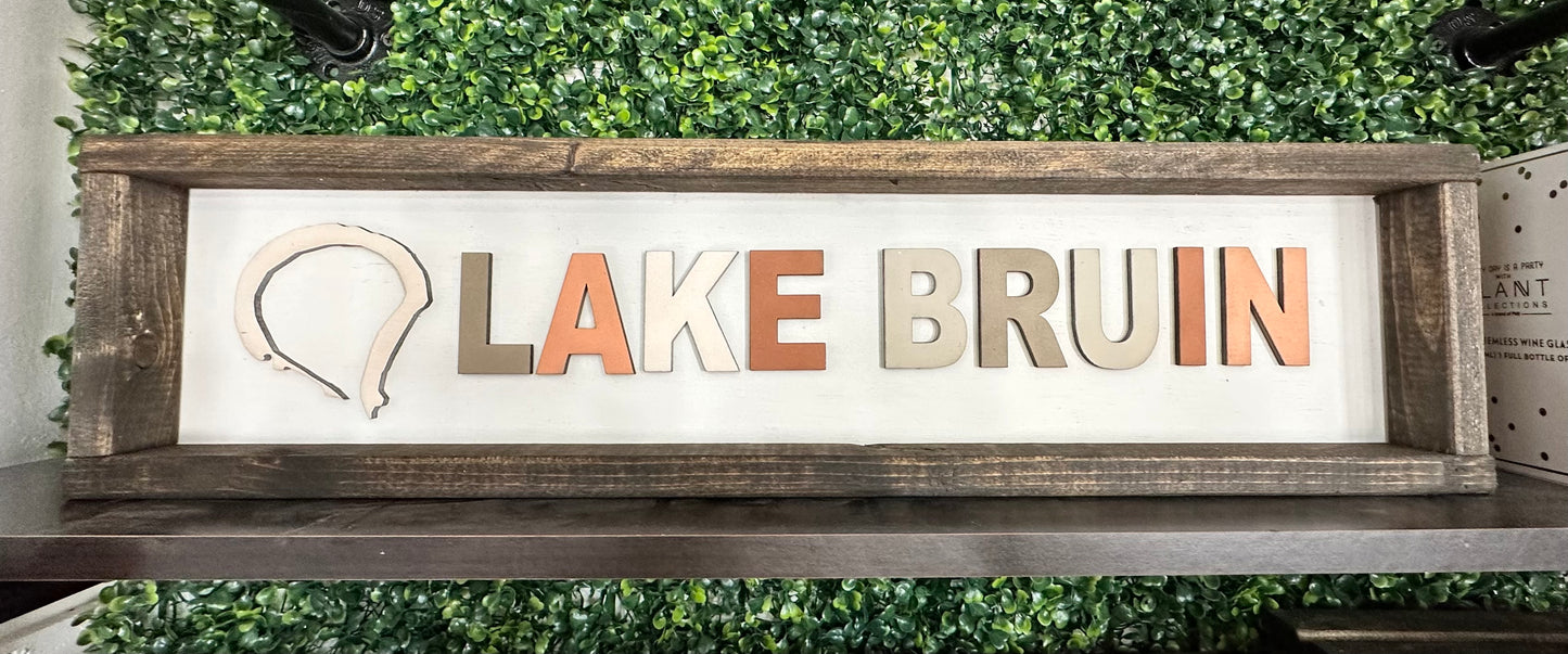 Lake Bruin Sign in Color