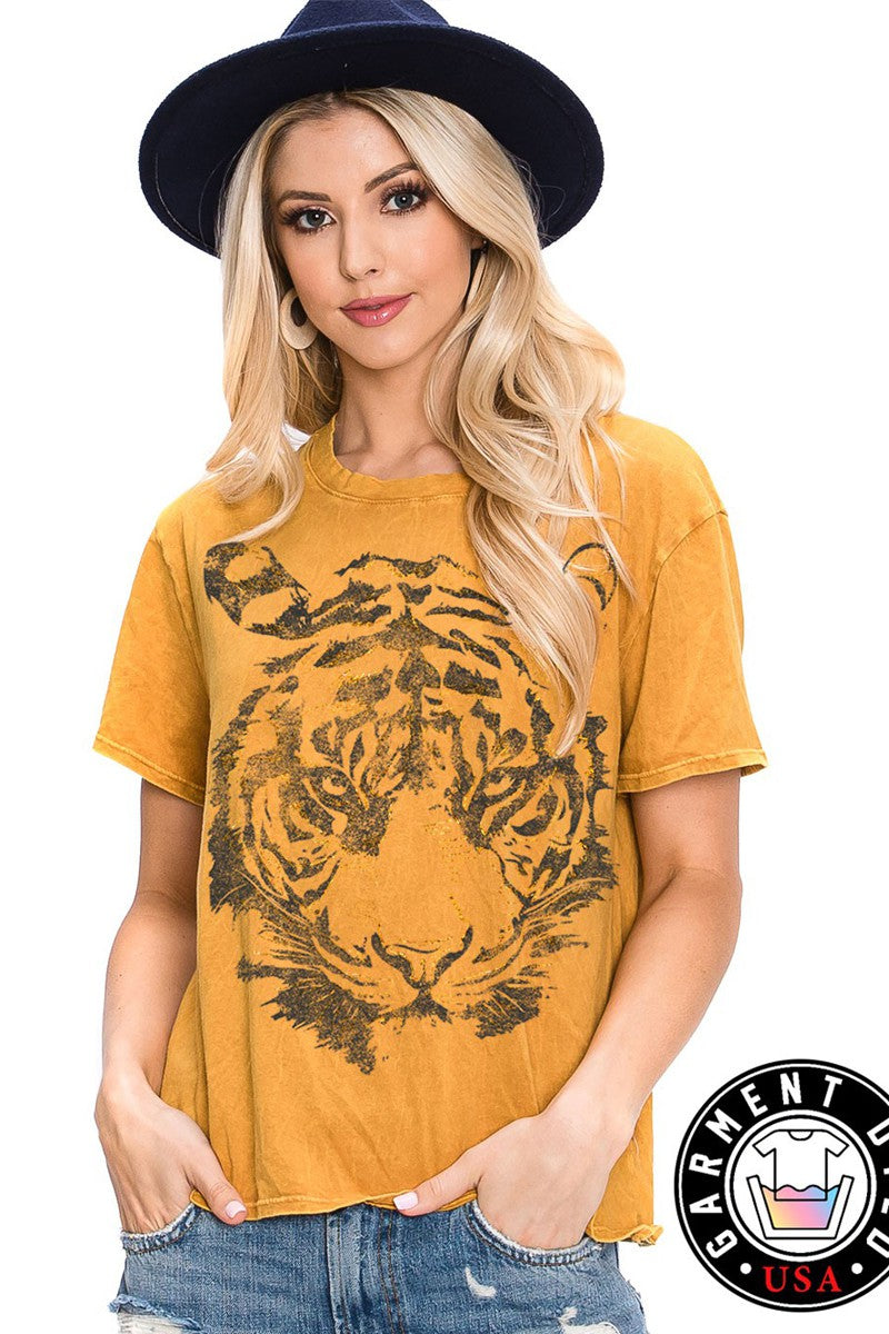 The Golden Foiled Tiger Crop Tee