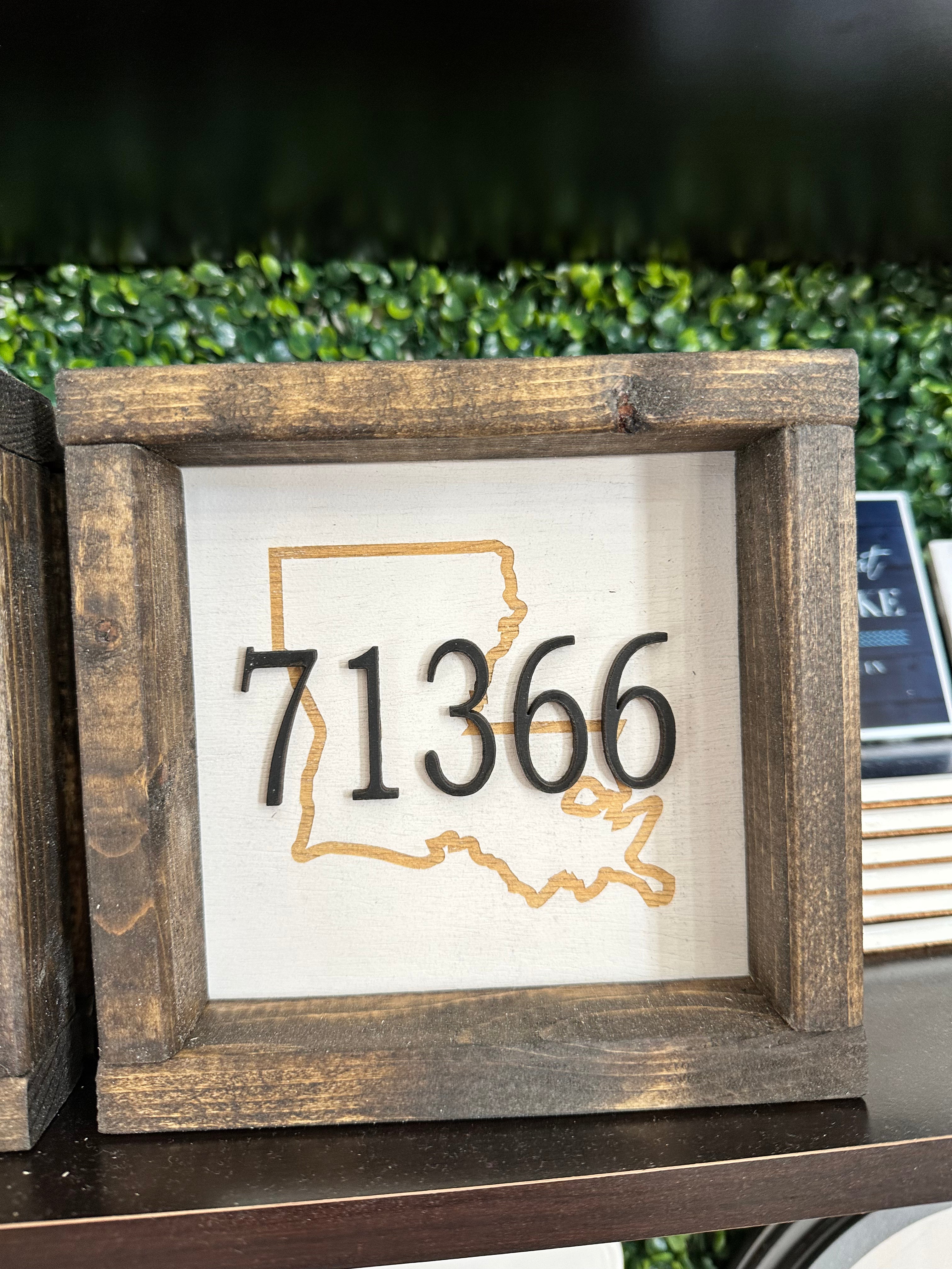 Sign With Zip Code 7x7 Zip Code Sign – The Cottage Boutique and Gifts